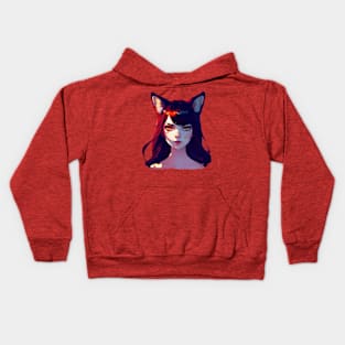 Black Cat Vintage 2 Kids Hoodie